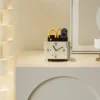 Vintage Desk Clock Pen Holder Organizer