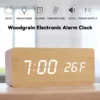 LED Wooden Digital Alarm Clock