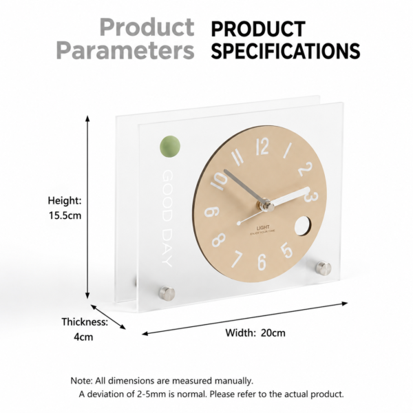 Modern Acrylic Silent Desk Clock