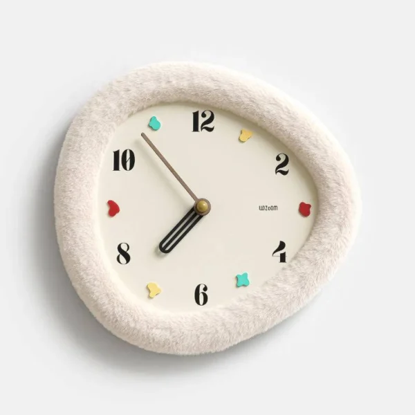 Plush Wavy Frame Silent Analog Wall & Desk Clock