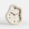 Plush Wavy Frame Silent Analog Wall & Desk Clock