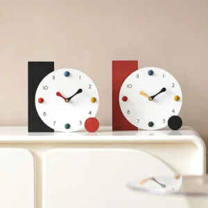 Modern Geometric Silent Analog Desk Clock