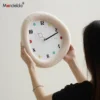 Plush Wavy Frame Silent Analog Wall & Desk Clock
