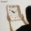 Plush Wavy Frame Silent Analog Wall & Desk Clock