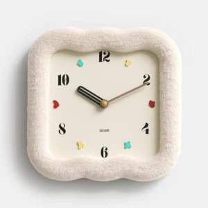 Plush Wavy Frame Silent Analog Wall & Desk Clock