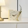 Modern Decorative Desk Clock with Vase Holder
