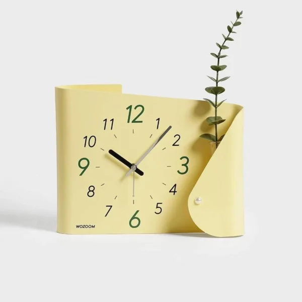 Modern Decorative Desk Clock with Vase Holder