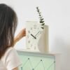 Modern Decorative Desk Clock with Vase Holder