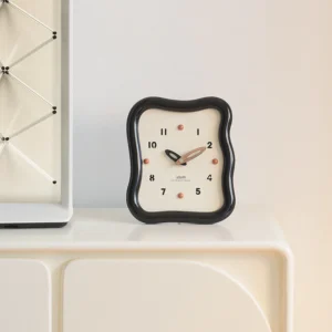Modern Wavy Frame Analog Wall & Desk Clock