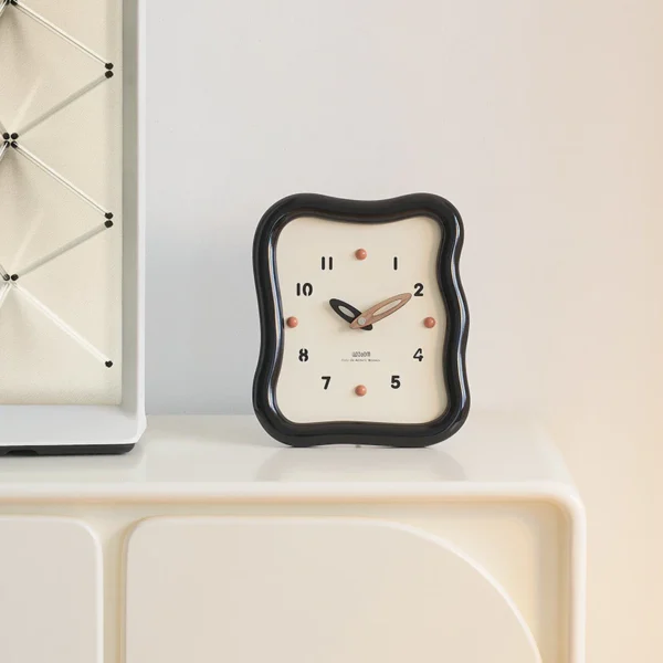 Modern Wavy Frame Analog Wall & Desk Clock