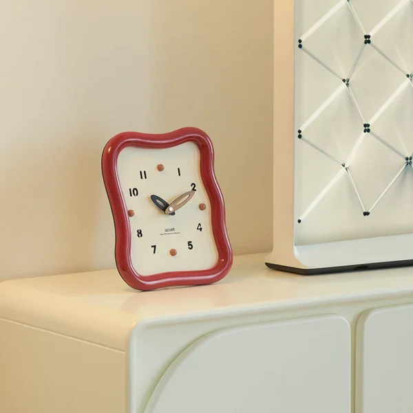 Modern Wavy Frame Analog Wall & Desk Clock