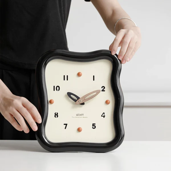 Modern Wavy Frame Analog Wall & Desk Clock