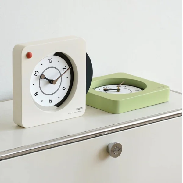 Modern Geometric Silent Analog Desk Clock