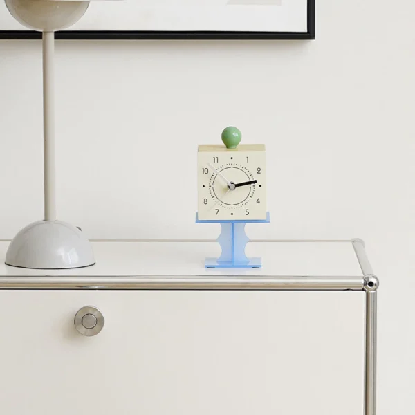 Creative Cube Pedestal Analog Desk Clock