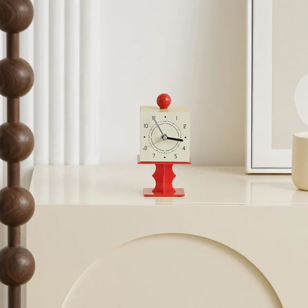 Creative Cube Pedestal Analog Desk Clock