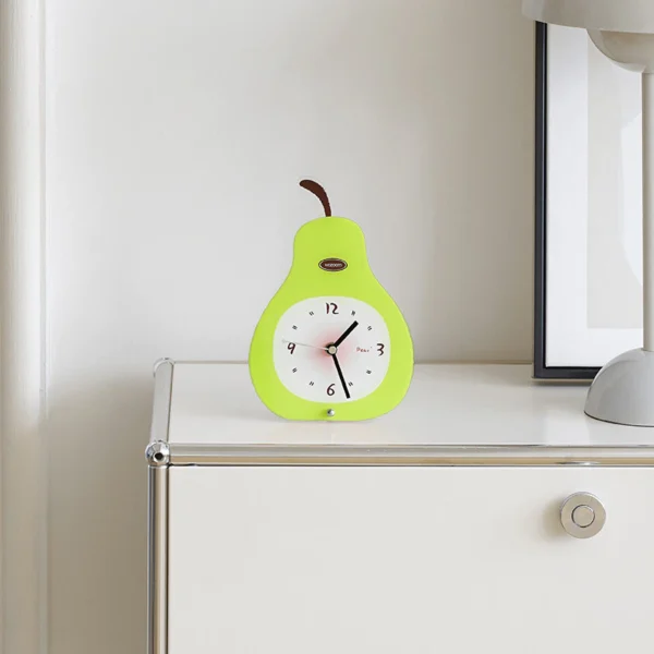 Cute Pear Silent Analog Desk Clock