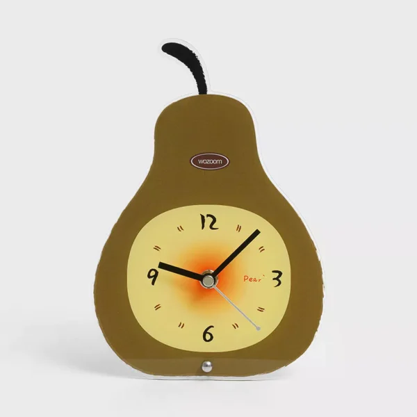 Cute Pear Silent Analog Desk Clock