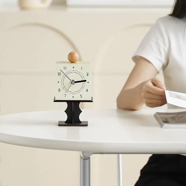 Creative Cube Pedestal Analog Desk Clock