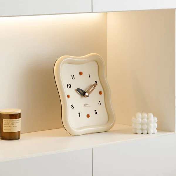 Modern Wavy Frame Analog Wall & Desk Clock