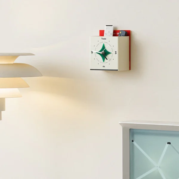 Modern Analog Desk Clock with Storage Holder