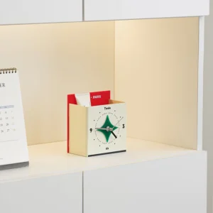 Modern Analog Desk Clock with Storage Holder