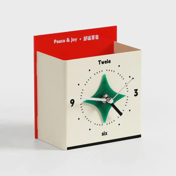 Modern Analog Desk Clock with Storage Holder