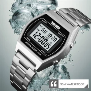 30M Waterproof Stainless Steel Digital Watch