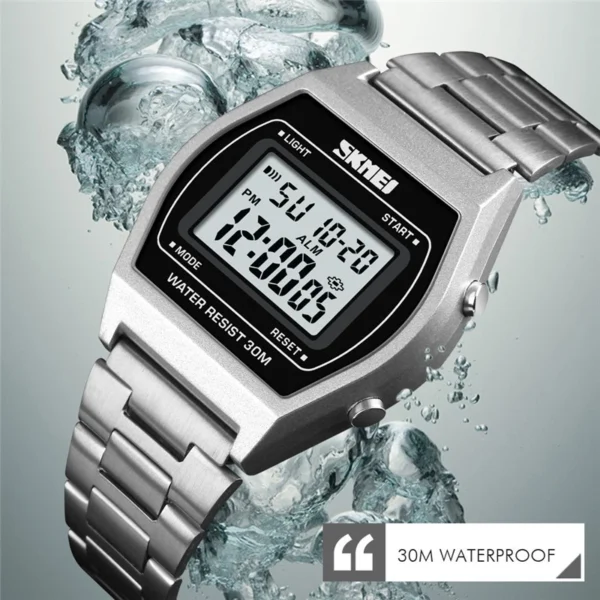 30M Waterproof Stainless Steel Digital Watch
