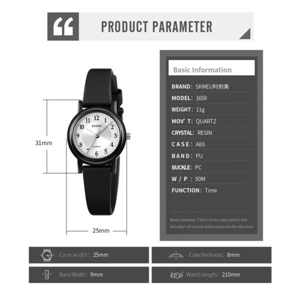 Women 50M Waterproof Quartz Analog Watch