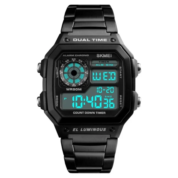Waterproof Stainless Steel Multifunction Digital Watch