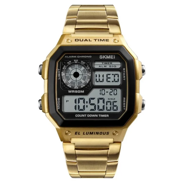 Waterproof Stainless Steel Multifunction Digital Watch