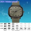 Retro Square Quartz Watch with Leather Strap