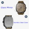 Retro Square Quartz Watch with Leather Strap