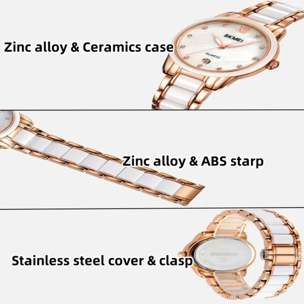 Luxury Ceramic Quartz Watch with Date Display