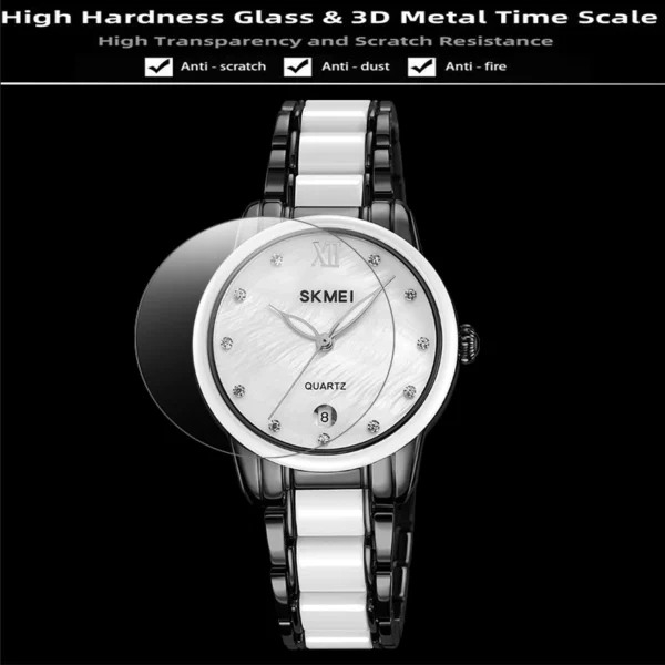 Luxury Ceramic Quartz Watch with Date Display