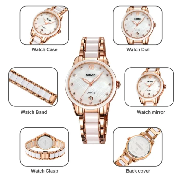 Luxury Ceramic Quartz Watch with Date Display