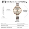 Floral Rose Gold Quartz Watch with Stainless Steel Bracelet