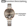 Floral Rose Gold Quartz Watch with Stainless Steel Bracelet