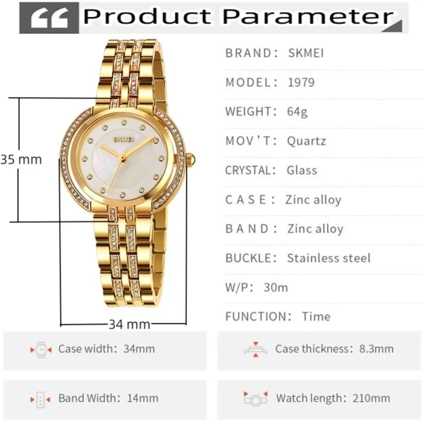 Luxury Crystal Quartz Watch