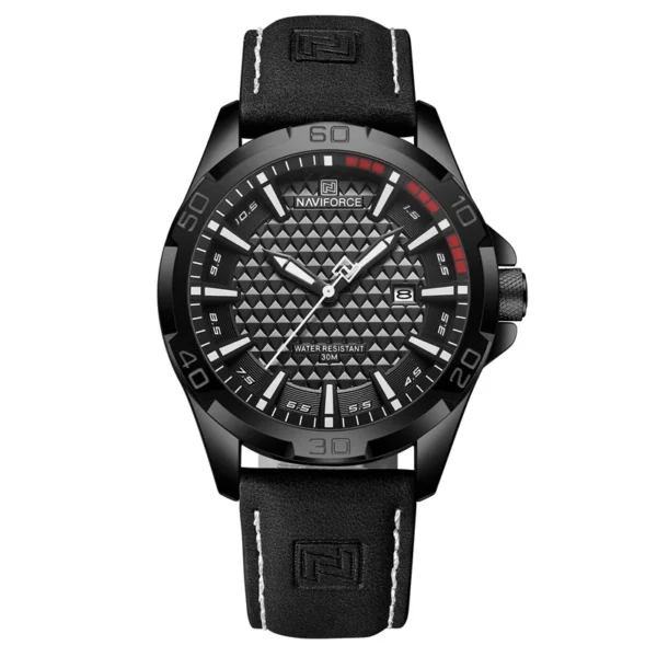 30M Waterproof Quartz Watch with Leather Strap