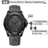 30M Waterproof Quartz Watch with Leather Strap