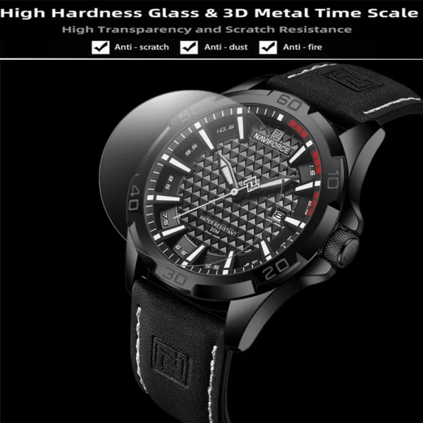 30M Waterproof Quartz Watch with Leather Strap