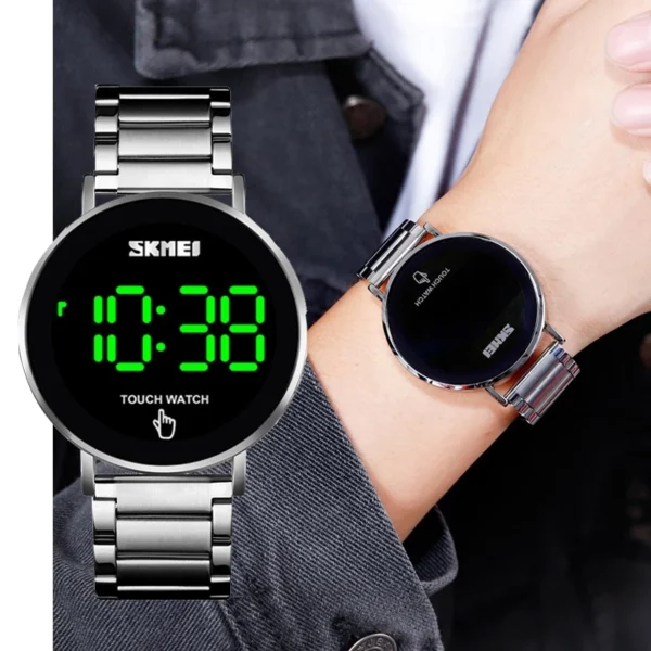 cn-11134207-7ras8-m2ku6ypmkf6b73 Touch Screen LED Digital Watch with Stainless Steel Bracelet
