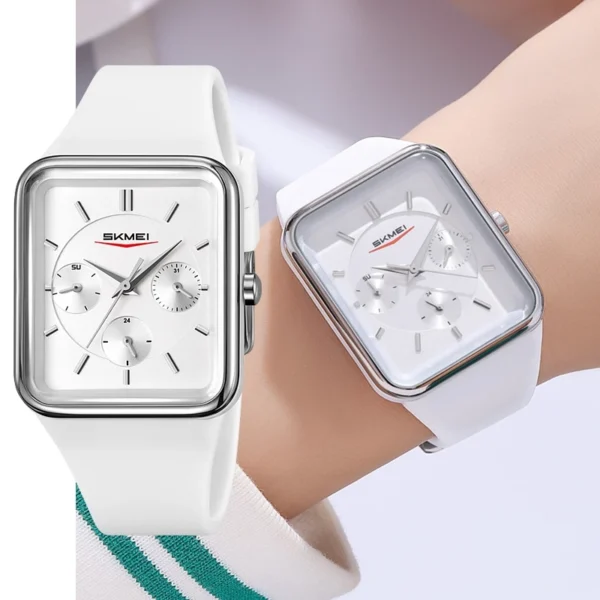 Multifunction Quartz Watch with Silicone Strap