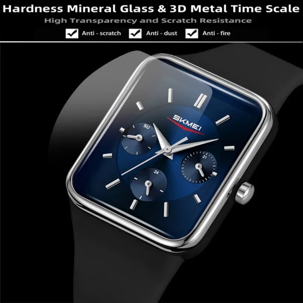 Multifunction Quartz Watch with Silicone Strap