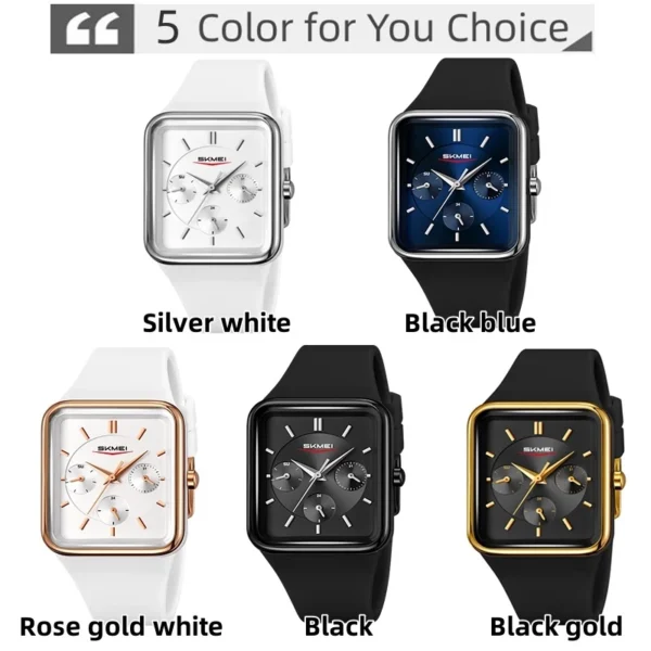 Multifunction Quartz Watch with Silicone Strap
