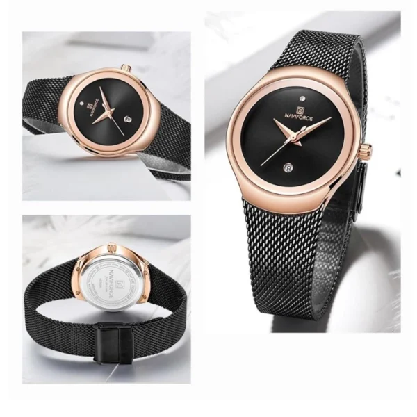 Waterproof Watch with Stainless Steel Mesh Strap