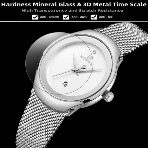 Waterproof Watch with Stainless Steel Mesh Strap