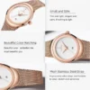 Waterproof Watch with Stainless Steel Mesh Strap
