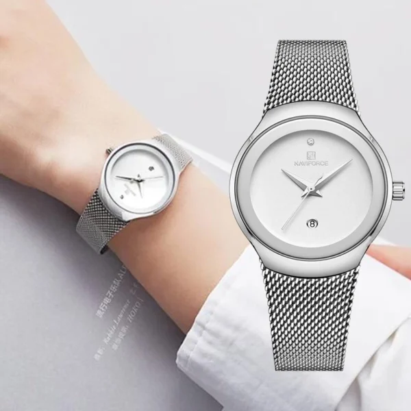 Waterproof Watch with Stainless Steel Mesh Strap